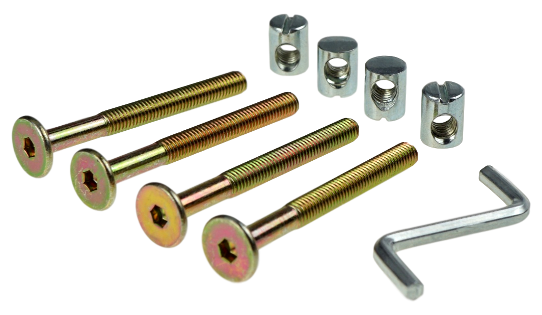 M6 x 70 MM Furniture Bed Bolt With Allen Key Cut